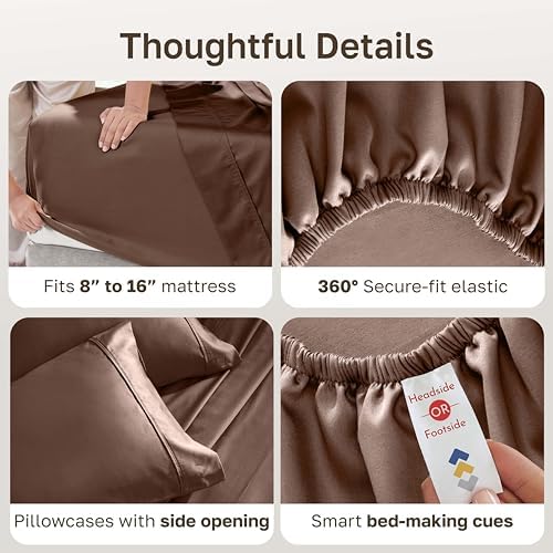 California Design Den Soft 100% Cotton Sateen Full Deep Pocket Sheet