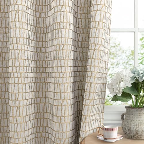 Pitalk Living Room Curtains 63 Inch Length 2 Panels Unique Pattern