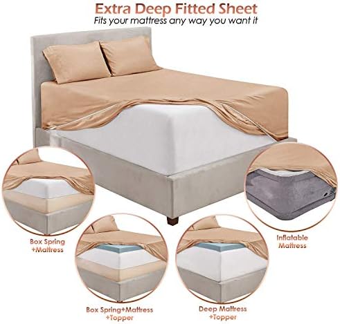 Bed Sheet Set - 800 Thread Count 100% Cotton 6 Piece Sheet Set - Soft