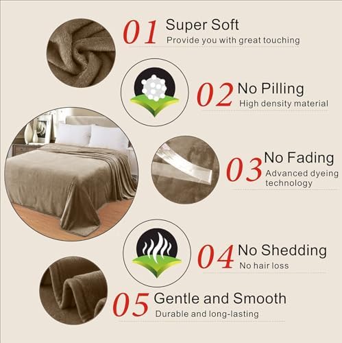 Fleece Blankets for All Season - Premium Lightweight Anti-Static Throw