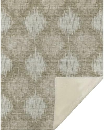 Addison Rugs ASB849 Taupe 50" x 70" Oversized Sherpa Throw Blanket