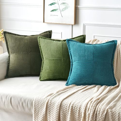 MIULEE Decorative Throw Pillow Covers for Couch 20x20 Inch Teal Blue