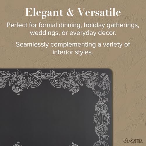 Karma, 15-Inch Cork Placemat Set of 4, Elegant Charger Plate for