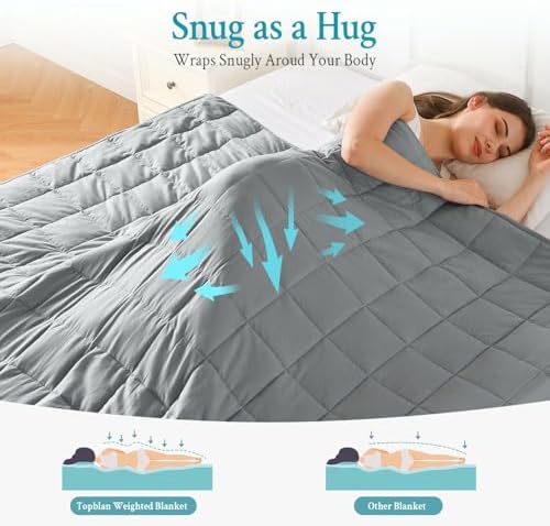 Topblan Cooling Weighted Blanket for Adults, 10 lbs 48 x 72 Twin Size