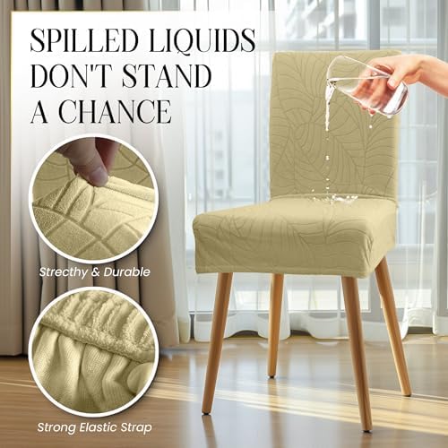 Waterproof Dining Chair Covers Set of 6 - 3 Layers Thick Fabric