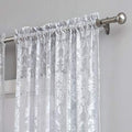 Warm Home Designs 54 x 84 Inch White Damask Lace Curtains. FI White 84