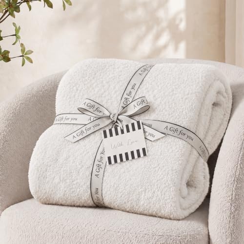 Monbix Soft Throw Blanket for Couch-Cozy Reversible Knitted Blankets