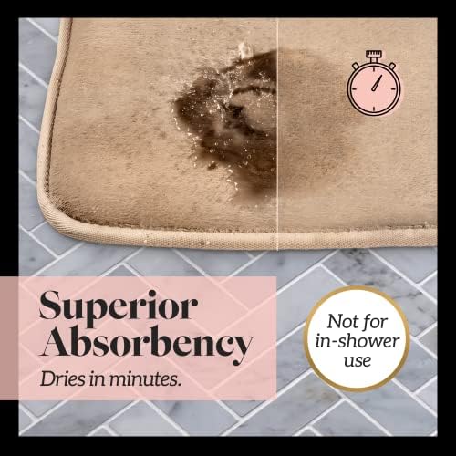 Memory Foam Bath Mat Non Slip Absorbent Super Cozy Velvet Bathroom Rug