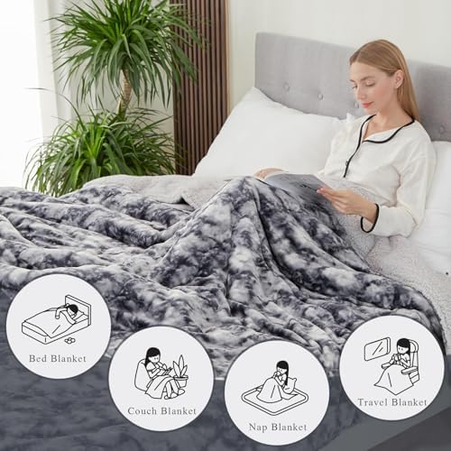 CHOSHOME Thick & Warm Sherpa Fleece Blanket Cal King for Winter Bed