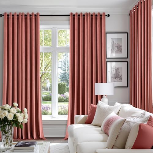 ANRODUO Dusty Rose Velvet Curtains 120 Inch Length for Bedroom 2