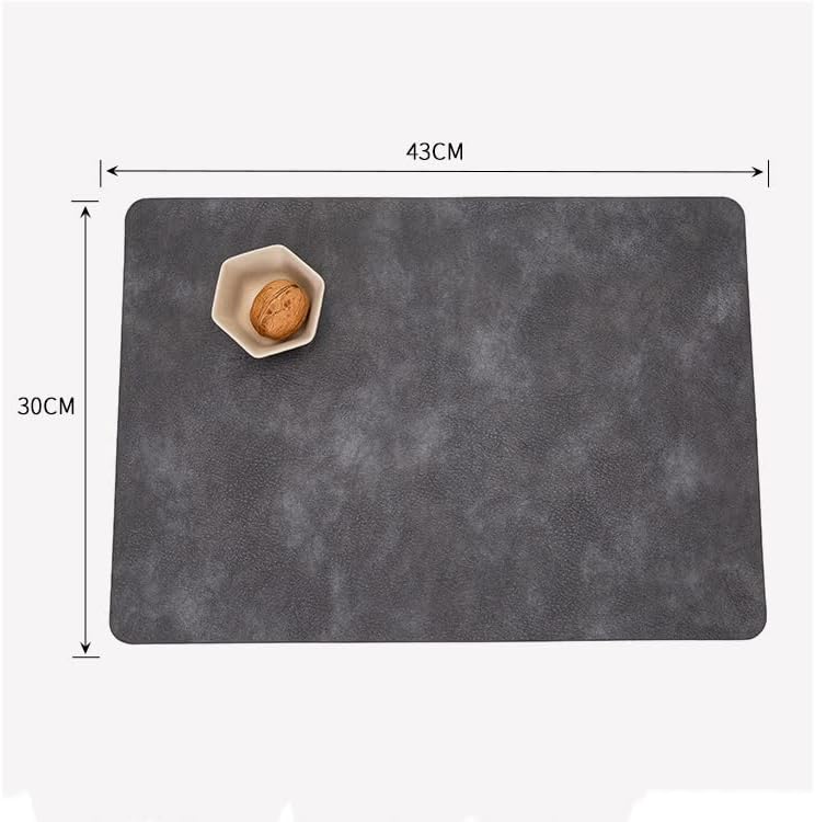 Leather Washable Placemats, Brown Thick Faux Leather Heat Resistant