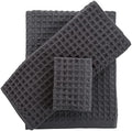 YiLUOMO Grey Waffle Bath Towel Set for College Dorm