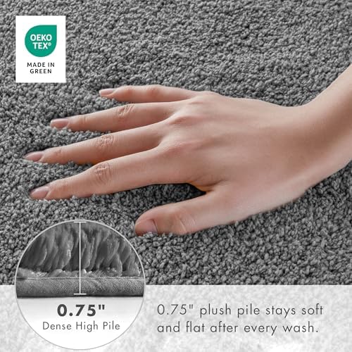 Madison Park Marshmallow Highly Absorbent Bath Runner, 24 x 72, Grey