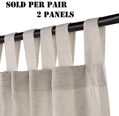 H.VERSAILTEX Living Room Linen Curtains Home Decorative Tab Top