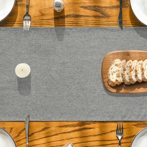 Artoid Mode Light Grey Table Runner, Seasonal Washable Kitchen Dining