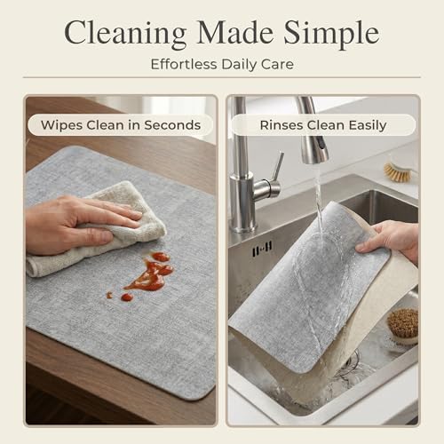 Faux Leather Placemats Set of 6, Reversible Luxury Table Mats