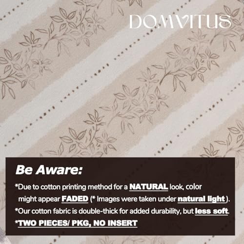 DOMVITUS Floral Pillow Covers 20x20 Inch Set of 2, Vintage Striped