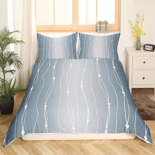 Erosebridal Ombre Grey Duvet Cover Queen Aesthetic Geometric Bedding
