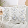 Home Soft Things Embroidered Canvas Decorative Throw Pillow Covers