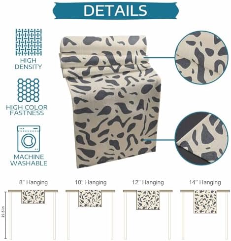 Gray Beige Table Runner and Placemats for Dining Tables,Burlap Coffee