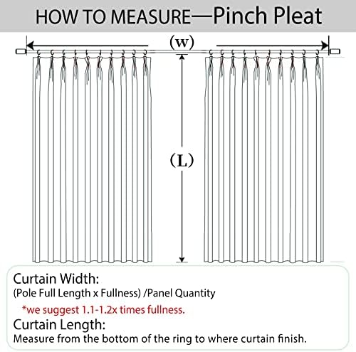 Macochico 52 W x 96 L Blackout Faux Linen Curtains Blackout Room