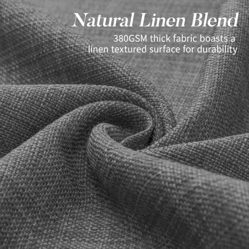 Extra Long 120 Inches Pinch Pleated Charcoal Grey Linen Curtains for