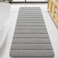 LOCHAS Long Bathroom Rugs Runner, 24" x 60" Bath Mat Non Slip, Grey