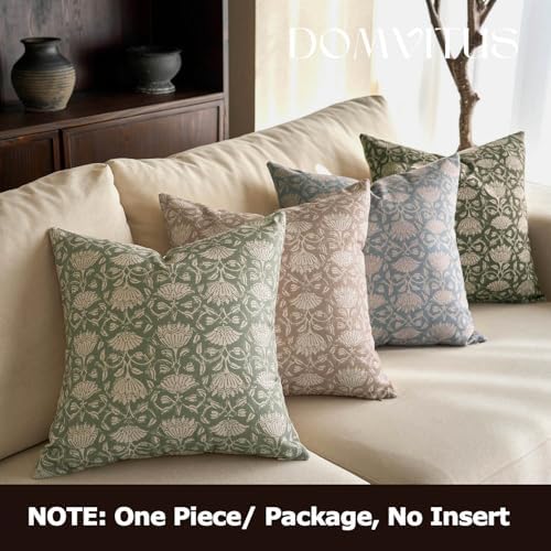 DOMVITUS Floral Pillow Covers 20x20 Decorative Throw Pillow Covers