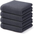 Kitinjoy 100% Cotton Waffle 4-Pack Kitchen Towels, 13" x 28", Dark