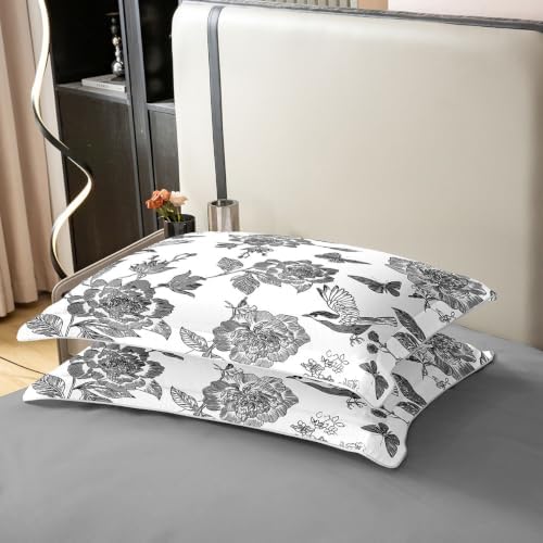 Feelyou Vintage Floral Duvet Cover 100% Cotton Queen Size