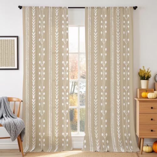Modern Minimalist Sheer Curtains 108 Inches Long, Farmhouse Simple