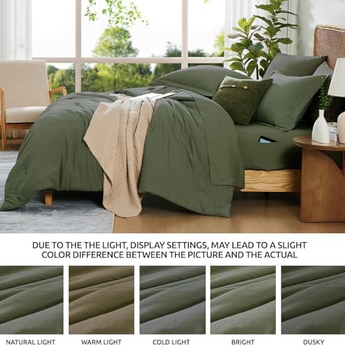 Queen Comforter Set-7 Pieces Soft Prewashed Bed in a Bag Queen Bedding