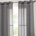 HLC.ME Emily Faux Linen Semi Sheer Light Filtering Transparent Grommet