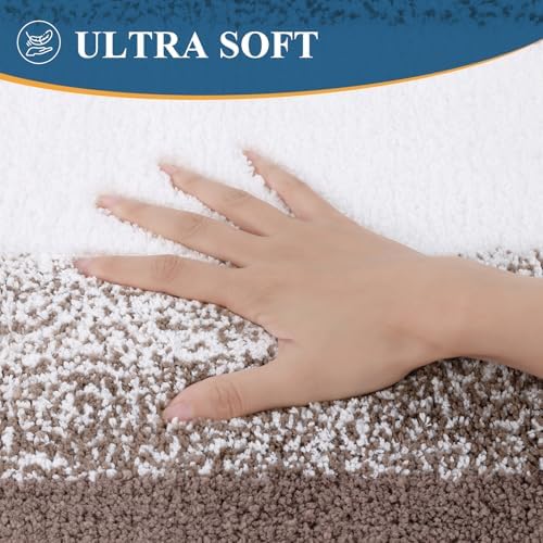 Bsmathom Bathroom Rug Sets 3 Piece, Non Slip Washable Bath Mats