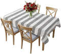 Farmhouse Gray Geometric Line Waterproof Tablecloth for Rectangle