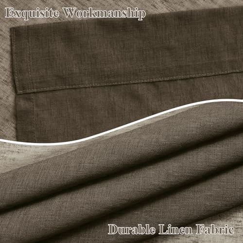 Frelement Light Filtering Window Treatments Linen Sheer Window Curtain