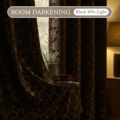 Geometric Brown Curtains 96 Inches Long 2 Panels Cocoa Jacquard