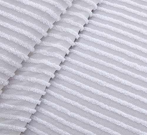 Beatrice Home Fashions King Channel Chenille Bedspread, White