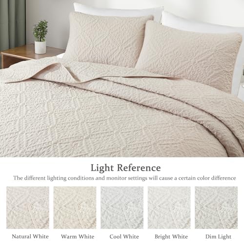 Exclusivo Mezcla King Quilt Set, Beige Cream