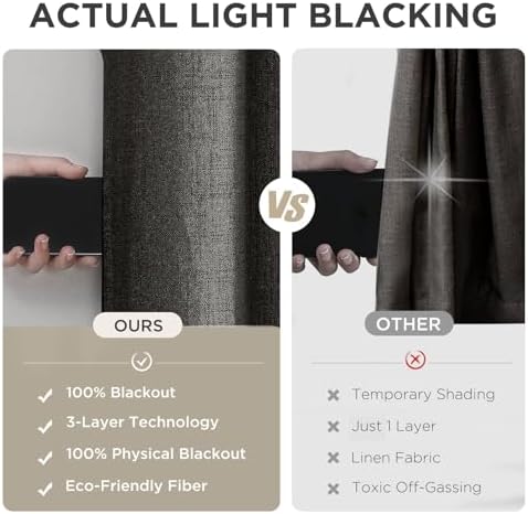 Joydeco Blackout Curtains 96 Inches Long 2 Panels Burg, Room Darkening