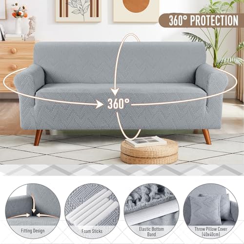 Ruaozz Stretch Sofa Cover, Soft Jacquard Furniture Protector