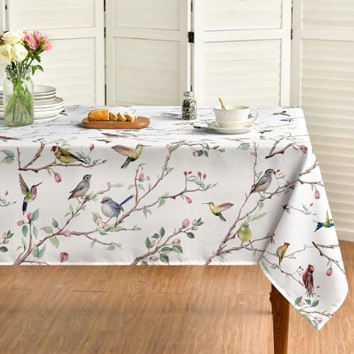 Horaldaily Spring Summer Tablecloth 60 x 60 Inch Square Birds Branch