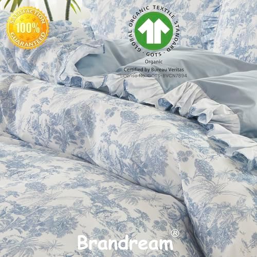 Brandream French Country Toile Duvet Cover Set Queen Size for Girl