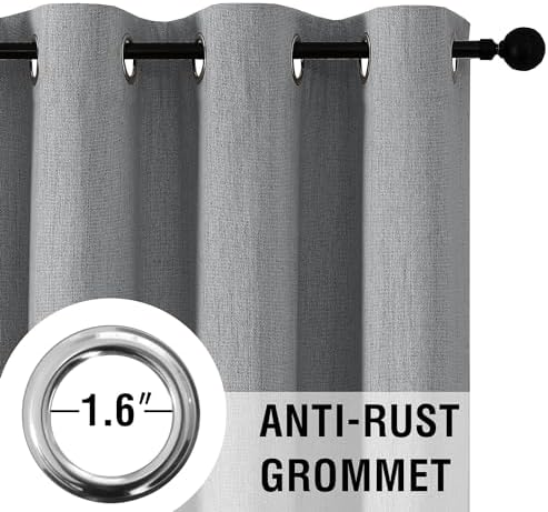 H.VERSAILTEX Chenille Linen Blackout Curtains for Bedroom 63 Inches