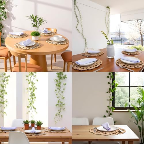 13.8" Set of 12 Round Seagrass Placemats by Laquedecraft