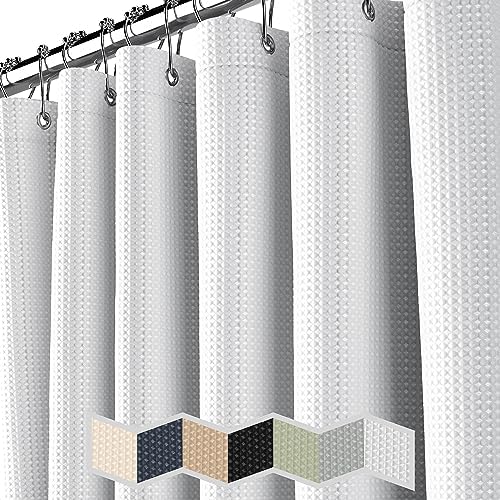 NEATERIZE Shower Curtain White - Hotel Style Shower Curtains for