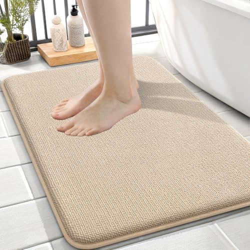 OLANLY Memory Foam Small Bathroom Rugs 24x16, Absorbent Bath Mat