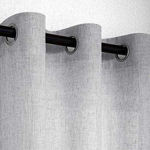 Pitalk 2 Panel Set 63 Inch Curtains for Bedroom Grommet Flax Faux