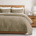 WDCOZY Cloud Soft Quilt Set, King Size, Taupe, 3 Pieces 104x90 inches