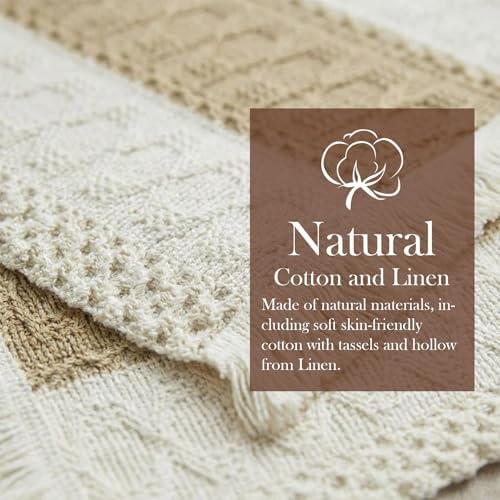 Garvee Boho Crochet Tassel Placemats Set of 12, Linen-Cotton Macrame